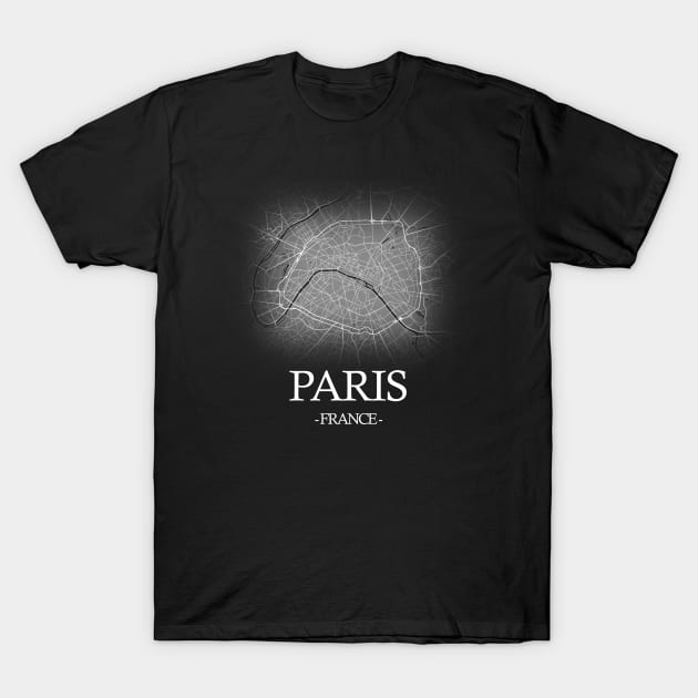 Paris City Map - France Cartography T-Shirt by SPAZE
